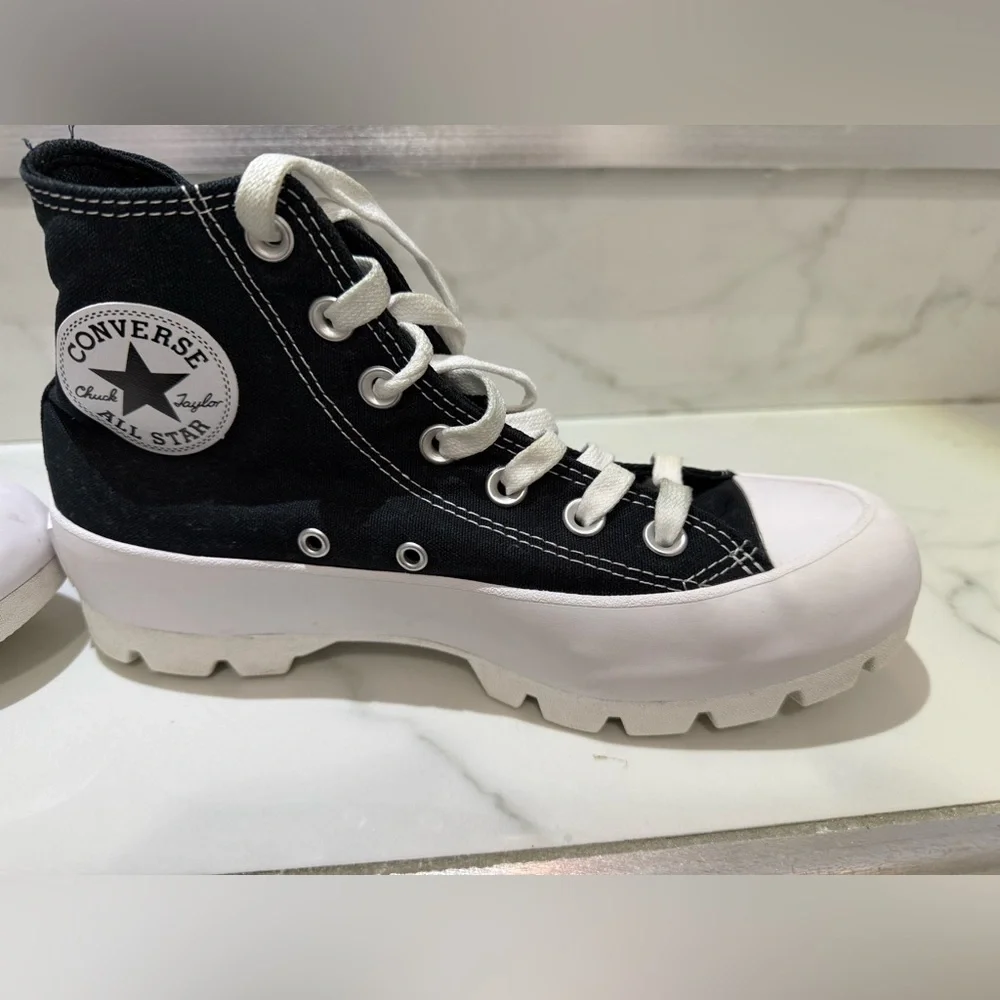 Converse Black Canvas Platform Sneakers